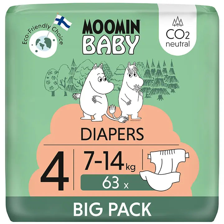 Moomin Baby适合7-14 kg Teippivaippa 4粘贴型尿不湿 63片