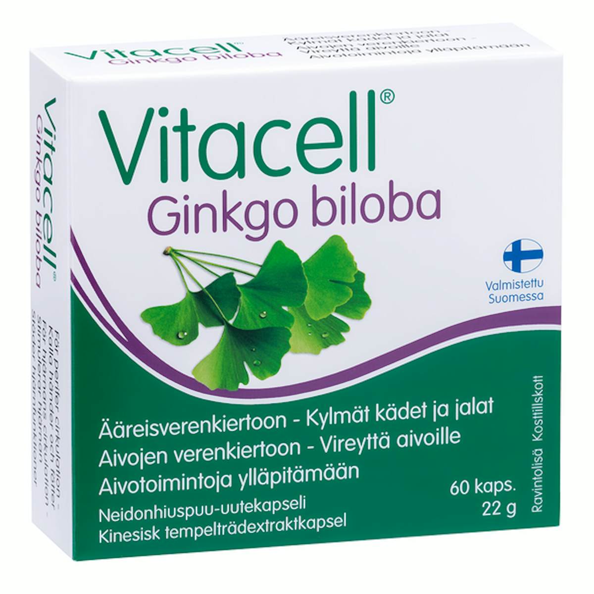 Hankintatukku Vitacell Ginkgo Biloba 银杏叶胶囊60 kaps
