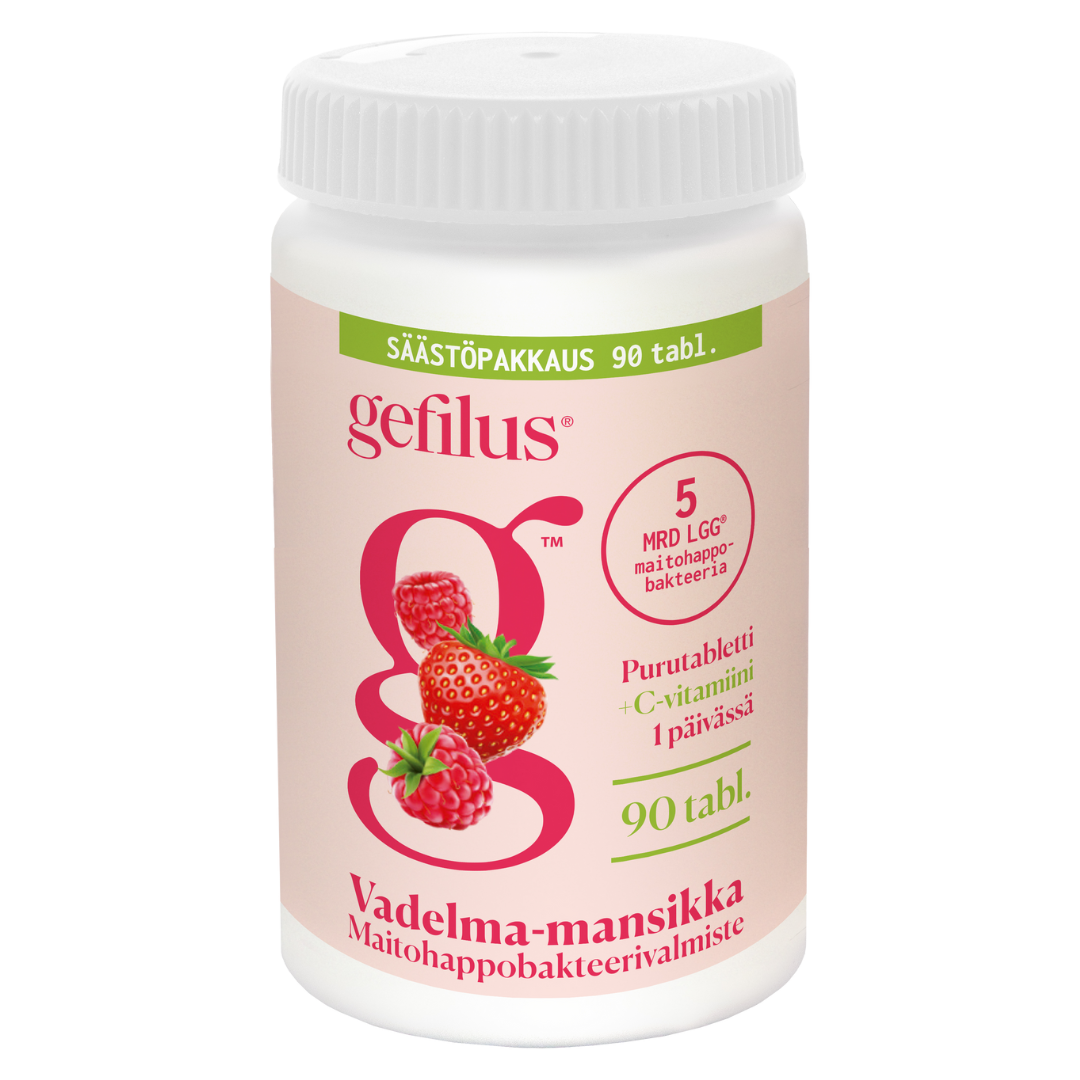 Gefilus益生菌咀嚼片 90片装 树莓草莓味