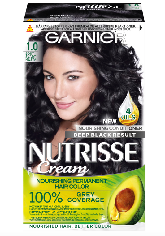 Garnier卡尼尔 Nutrisse 植萃滋养染发膏 1.0自然黑 40ml