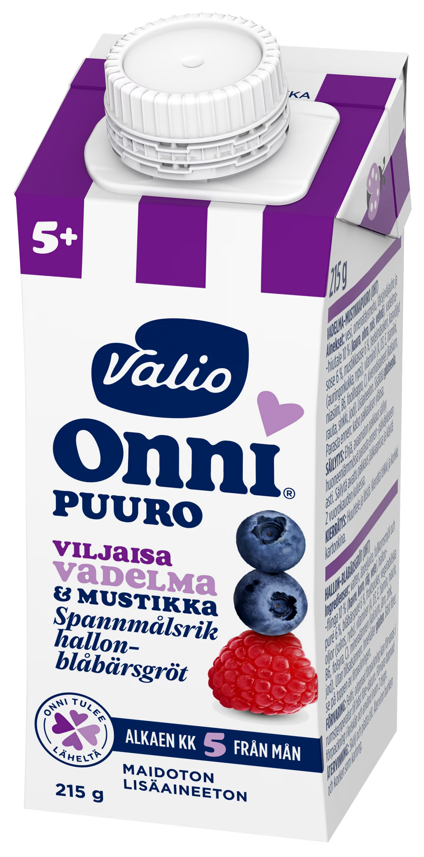 Valio Onni 覆盆子蓝莓婴幼儿辅食粥 215g 5 个月（超高温灭菌）