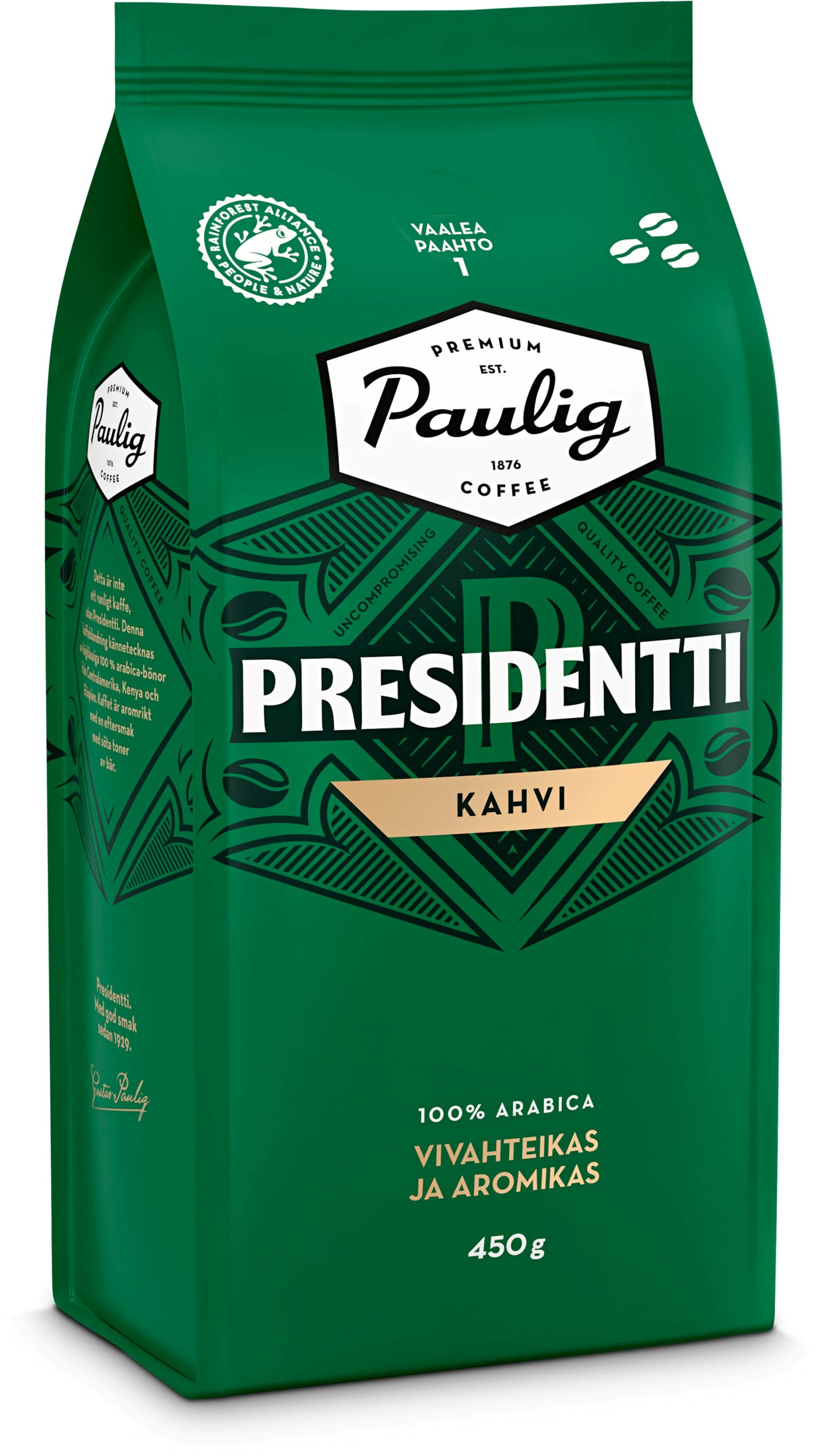 3袋装 Paulig Presidentti 1号咖啡豆 450g