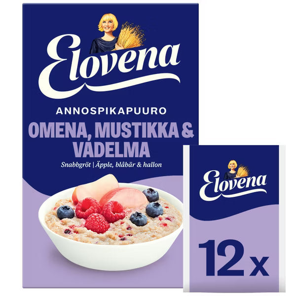Elovena 苹果蓝莓覆盆子即食粥12x35g
