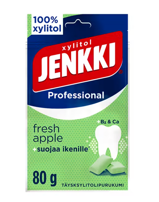 Jenkki Professional 青绿色-清新苹果味木糖醇口香糖 80g