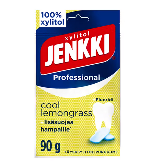 Jenkki Professional 黄色-清新柠檬香茅味木糖醇口香糖 90g