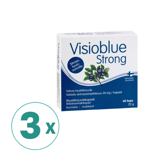 3盒装 Hankintatukku Visioblue Strong加强型蓝莓护眼精华胶囊60粒