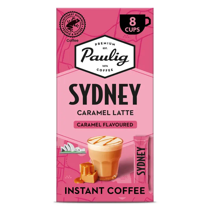 Paulig Sydney Caramel Latte kahvijuomajauhe 8x16,5g｜Paulig 悉尼焦糖拿铁速溶咖啡粉 8x16,5g