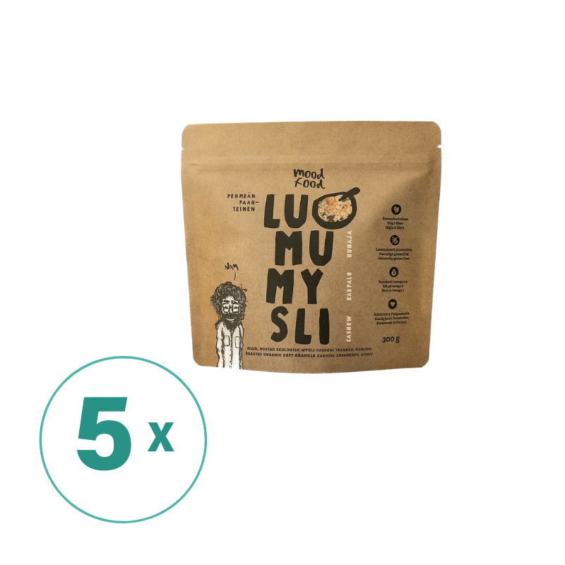 5袋装 Moodfood有机无麸质燕麦 麦片300克 含腰果、蔓越莓和蜂蜜