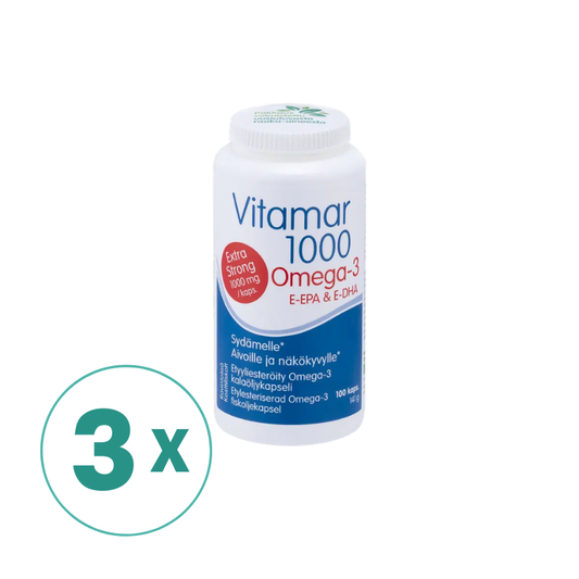 3瓶装 Hankintatukku Vitamar 1000深海鱼油胶囊100粒