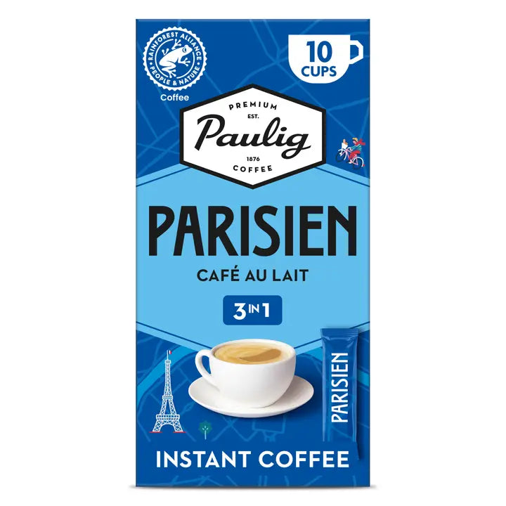 Paulig Parisien Café au lait 3in1 kahvijuomajauhe 10x16,5g｜Paulig Parisien Café au lait 三合一速溶咖啡粉 10x16,5g