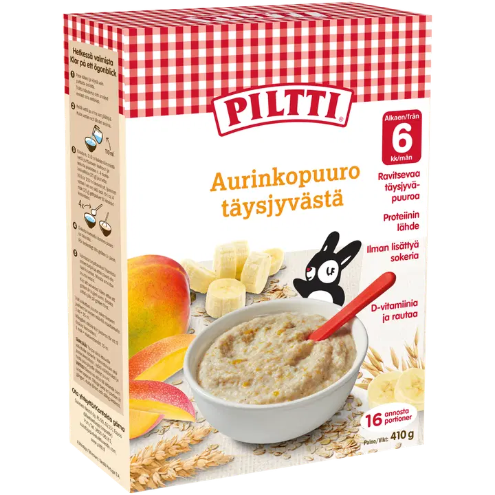 Piltti 婴幼儿全谷物米糊 米粉 芒果香蕉味  6个月以上宝宝 410g