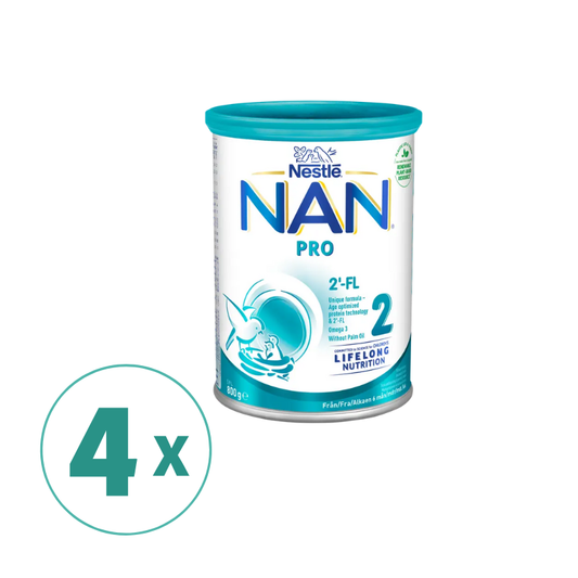 4罐装Nestlé NAN 婴幼儿奶粉雀巢二段Pro 800g